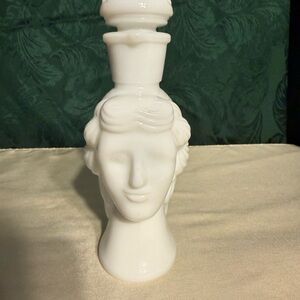 EMPTY - Vintage Avon Grecian Pitcher Skin-So-Soft Bath Oil Milk Glass Decanter